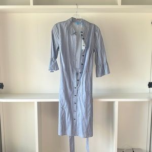Draper James Striped Ruffle Sleeve Shirtdress